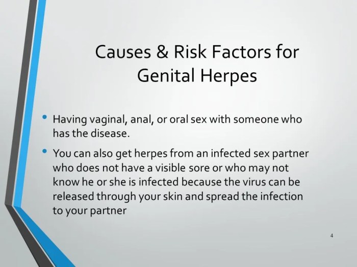 Herpes causes risk factors