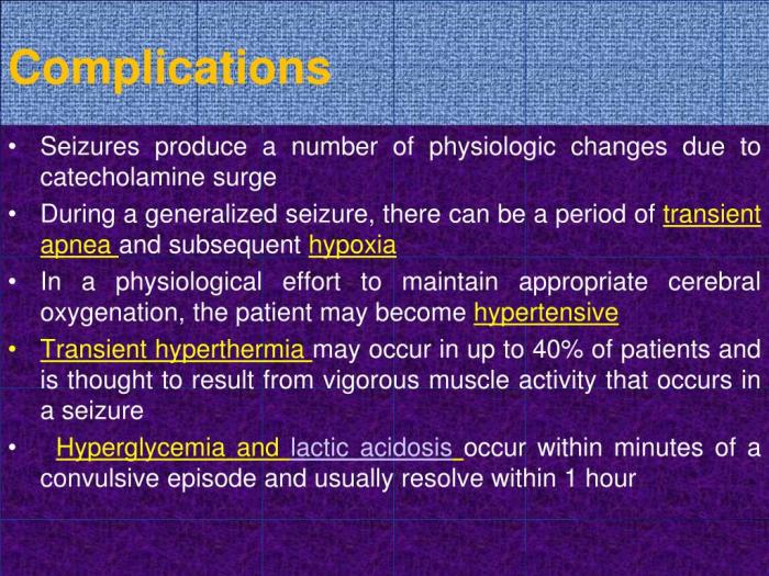 Risks and complications of seizures