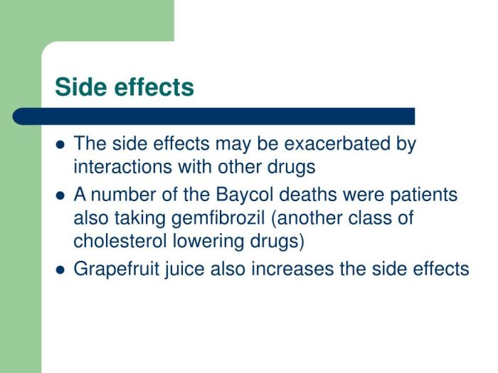 Statin side effects and drug interactions