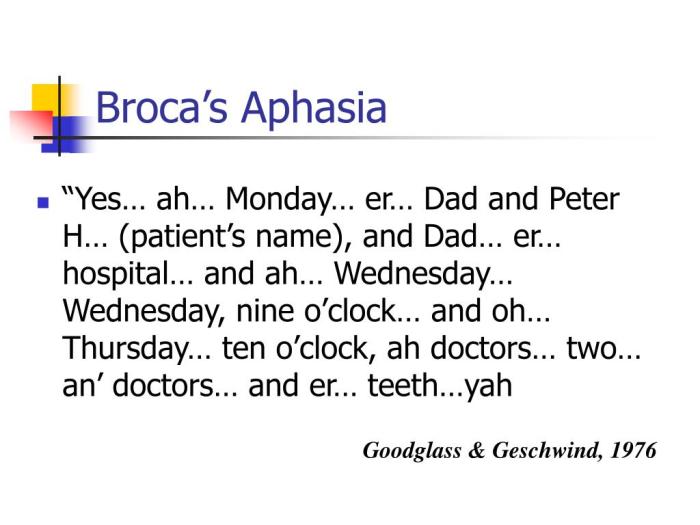 What is brocas aphasia